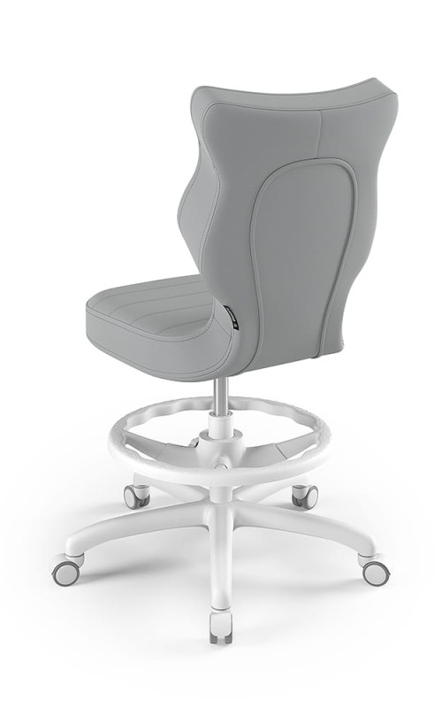 Krzesło dziecięce Petit z podnóżkiem wzrost 146 -176,5 cm velvet podstawa biała