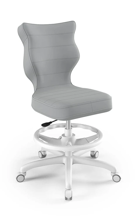 Krzesło dziecięce Petit z podnóżkiem wzrost 159 -188 cm velvet podstawa biała VT03