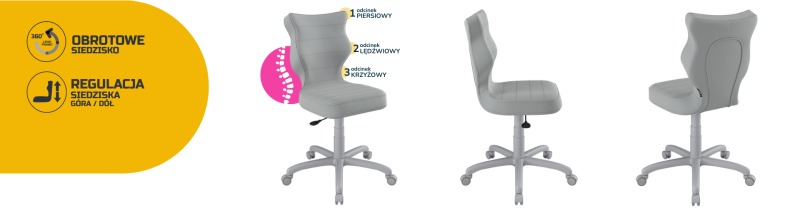 Krzesło dziecięce Petit wzrost wzrost 146 -176,5 cm velvet podstawa szara
