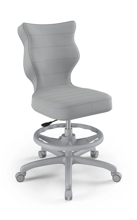 Krzesło dziecięce Petit z podnóżkiem wzrost 159 -188 cm velvet podstawa szara VT03