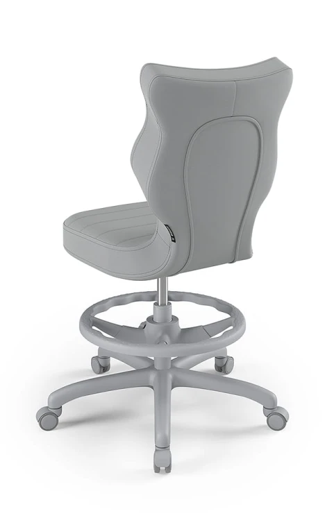 Krzesło dziecięce Petit z podnóżkiem wzrost 159 -188 cm velvet podstawa szara