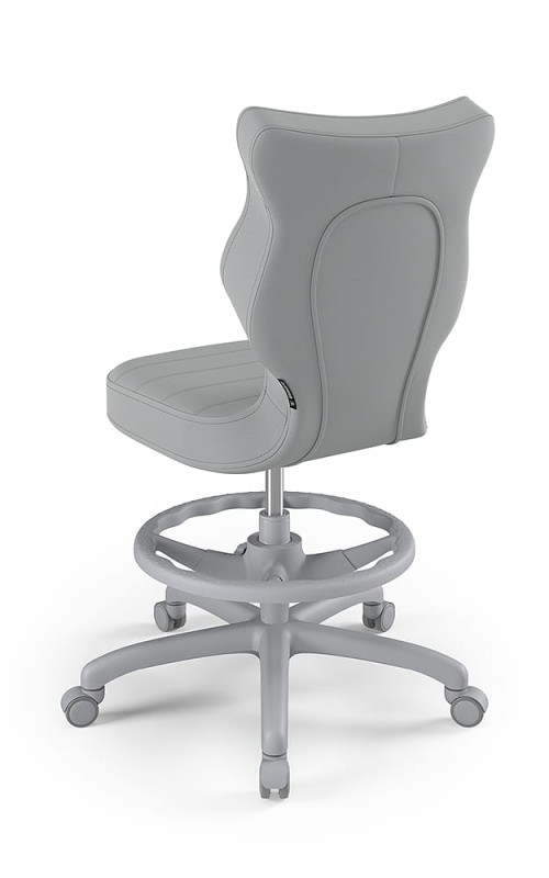 Krzesło dziecięce Petit z podnóżkiem wzrost 159 -188 cm velvet podstawa szara