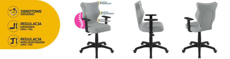 Krzesło młodzieżowe Duo wzrost 146 -176 cm velvet podstawa czarna