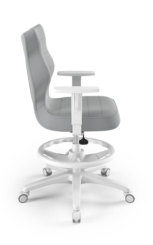 Krzesło młodzieżowe Duo z podnóżkiem wzrost 146 -176 cm velvet podstawa biała