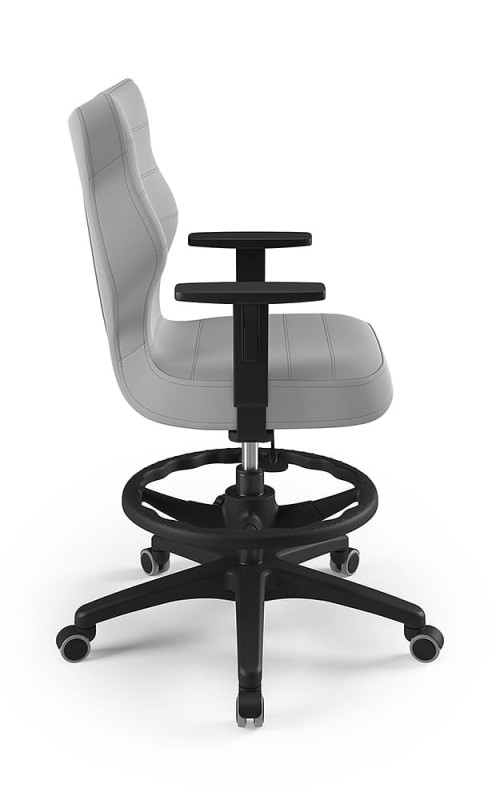 Krzesło młodzieżowe Duo z podnóżkiem wzrost 146 -176 cm velvet podstawa czarna