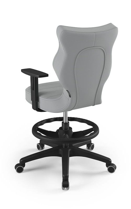 Krzesło młodzieżowe Duo z podnóżkiem wzrost 146 -176 cm velvet podstawa czarna