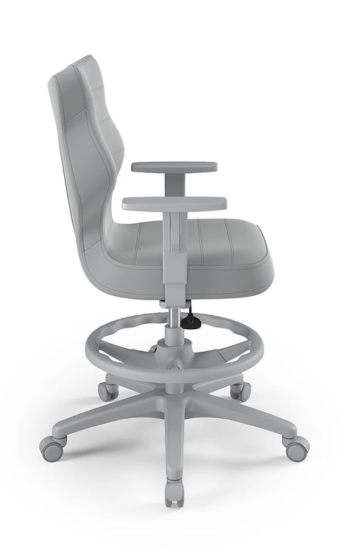 Krzesło młodzieżowe Duo z podnóżkiem wzrost 146 -176 cm velvet podstawa szara