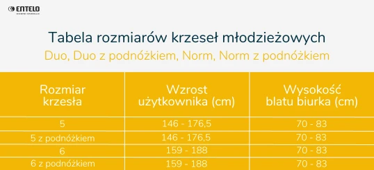 Krzesło młodzieżowe Duo z podnóżkiem wzrost 159-188 velvet podstawa czarna