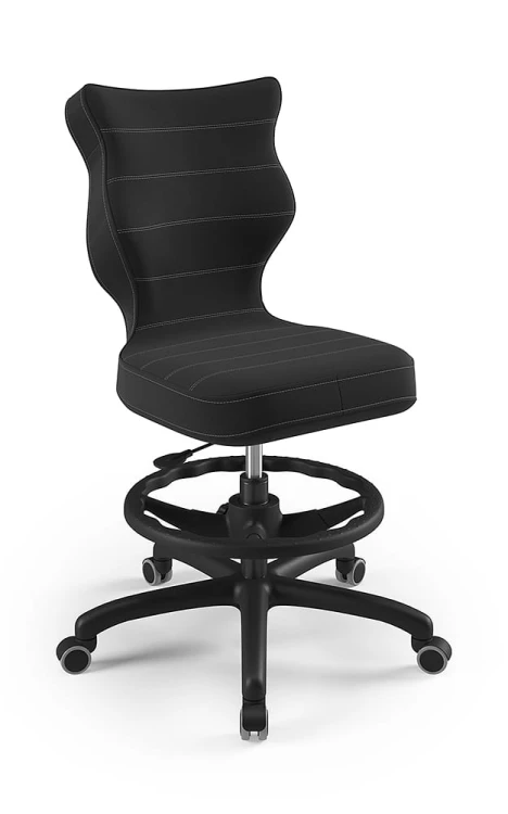Krzesło dziecięce Petit z podnóżkiem wzrost 146 -176,5 cm velvet podstawa czarna VT17
