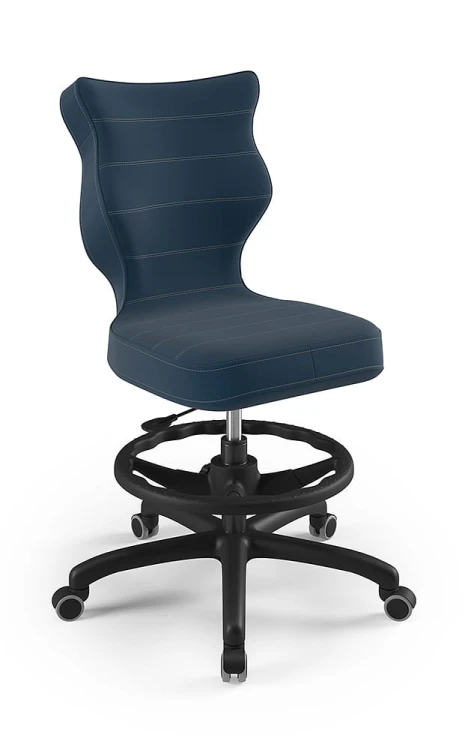 Krzesło dziecięce Petit z podnóżkiem wzrost 146 -176,5 cm velvet podstawa czarna VT24