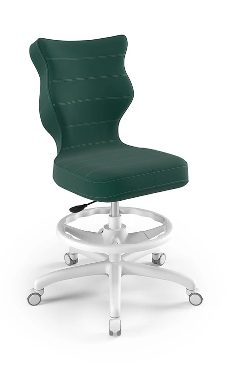 Krzesło dziecięce Petit z podnóżkiem wzrost 159 -188 cm velvet podstawa biała VT05