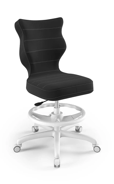 Krzesło dziecięce Petit z podnóżkiem wzrost 159 -188 cm velvet podstawa biała VT17