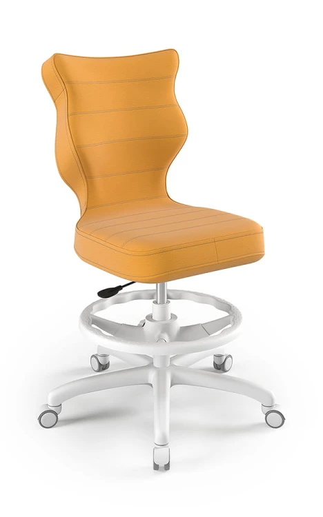 Krzesło dziecięce Petit z podnóżkiem wzrost 159 -188 cm velvet podstawa biała VT35
