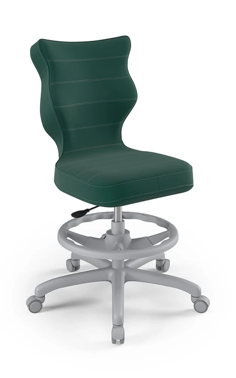 Krzesło dziecięce Petit z podnóżkiem wzrost 159 -188 cm velvet podstawa szara VT05