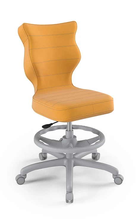 Krzesło dziecięce Petit z podnóżkiem wzrost 159 -188 cm velvet podstawa szara VT35