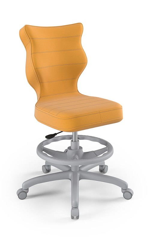 Krzesło dziecięce Petit z podnóżkiem wzrost 159 -188 cm velvet podstawa szara VT35