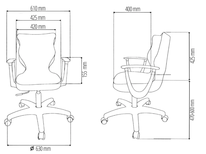 Krzesło młodzieżowe Norm wzrost 159-188 velvet podstawa czarna
