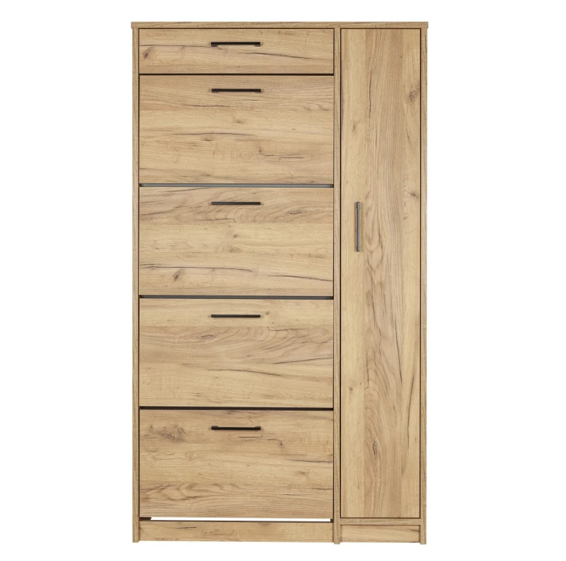 Szafka na buty Montana do przedpokoju z czarnymi uchwytami