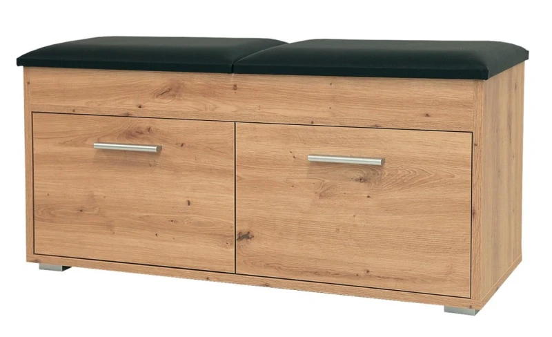 Szafka na buty Sora z siedziskiem srebrne uchwyty