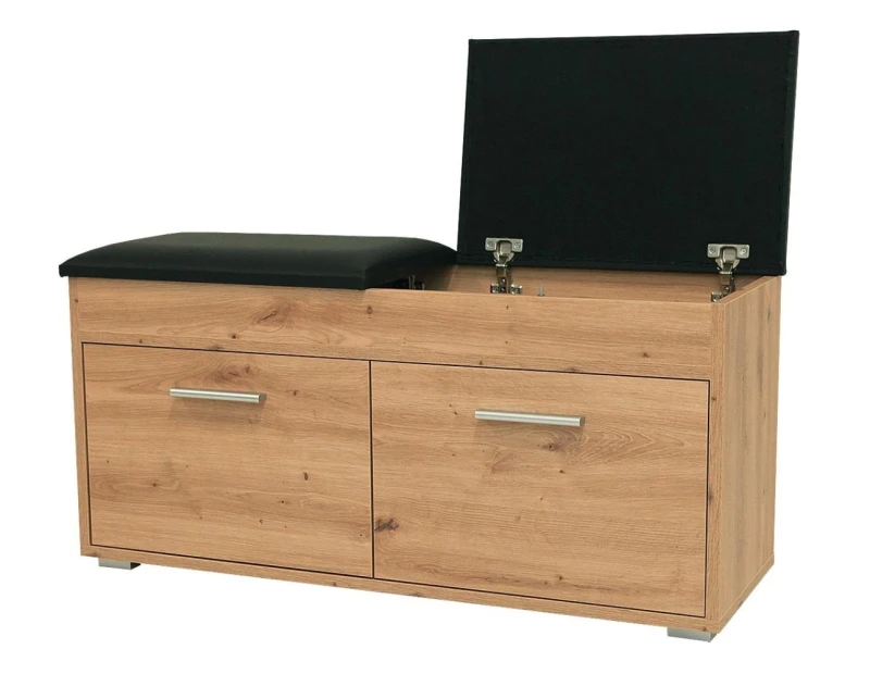 Szafka na buty Sora z siedziskiem srebrne uchwyty