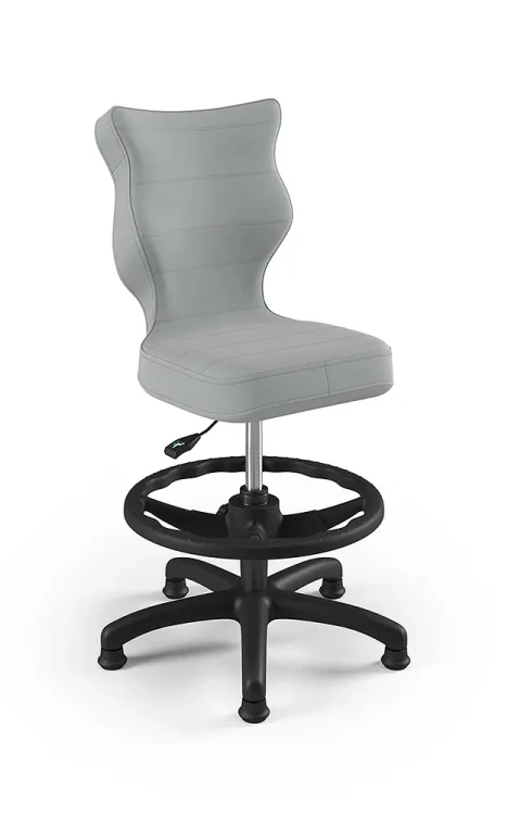 Krzesło dziecięce Petit z podnóżkiem wzrost 119-142 cm tkanina velvet podstawa czarna VT03
