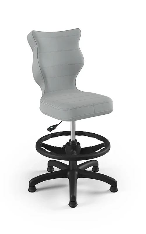Krzesło dziecięce Petit z podnóżkiem wzrost 119-142 cm tkanina velvet podstawa czarna VT03