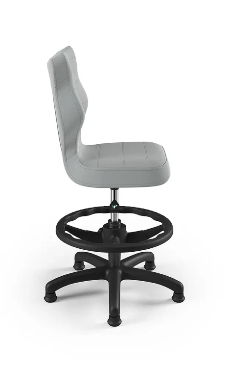 Krzesło dziecięce Petit z podnóżkiem wzrost 119-142 cm tkanina velvet podstawa czarna