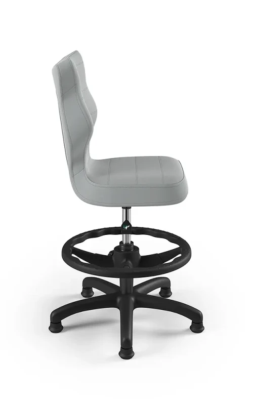 Krzesło dziecięce Petit z podnóżkiem wzrost 119-142 cm tkanina velvet podstawa czarna