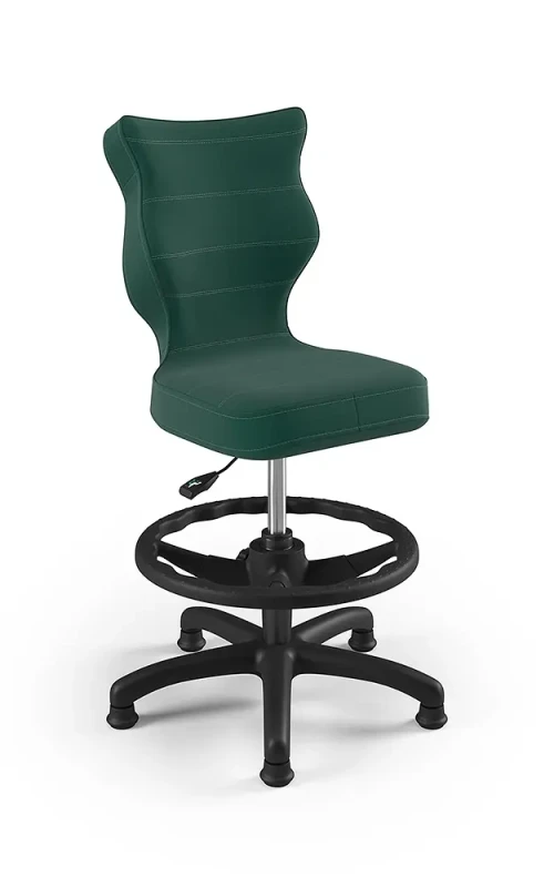 Krzesło dziecięce Petit z podnóżkiem wzrost 119-142 cm tkanina velvet podstawa czarna VT05