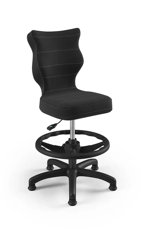 Krzesło dziecięce Petit z podnóżkiem wzrost 119-142 cm tkanina velvet podstawa czarna VT17