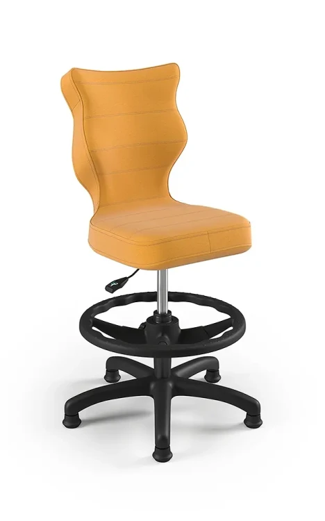 Krzesło dziecięce Petit z podnóżkiem wzrost 119-142 cm tkanina velvet podstawa czarna VT35