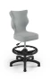Krzesło dziecięce Petit z podnóżkiem wzrost 133-159 cm tkanina velvet podstawa czarna VT03