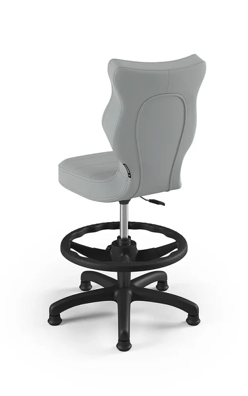 Krzesło dziecięce Petit z podnóżkiem wzrost 133-159 cm tkanina velvet podstawa czarna VT03
