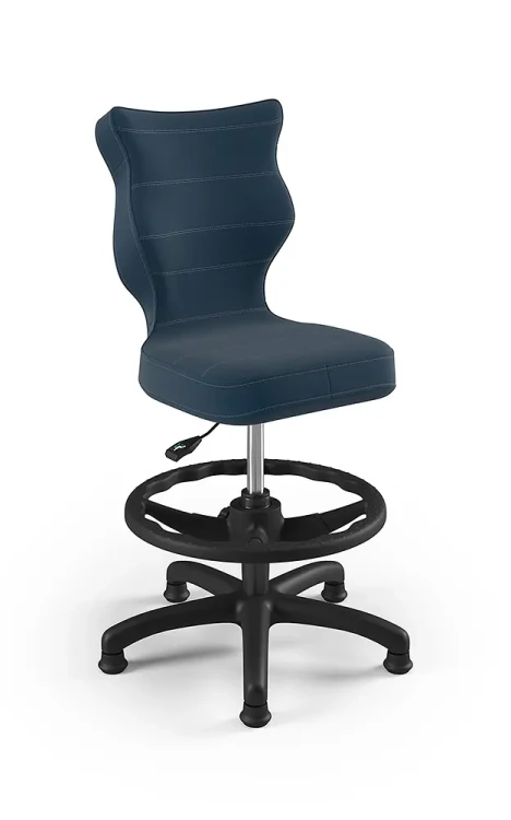 Krzesło dziecięce Petit z podnóżkiem wzrost 133-159 cm tkanina velvet podstawa czarna VT24
