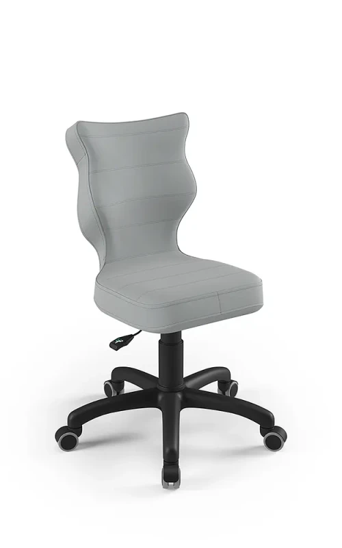 Krzesło dziecięce Petit z podnóżkiem wzrost 133-159 cm tkanina velvet podstawa czarna VT03