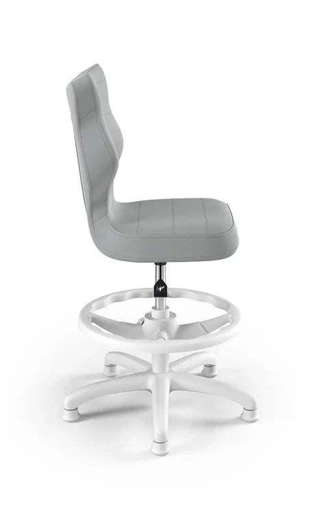 Krzesło dziecięce Petit z podnóżkiem wzrost 133-159 cm tkanina velvet podstawa biała