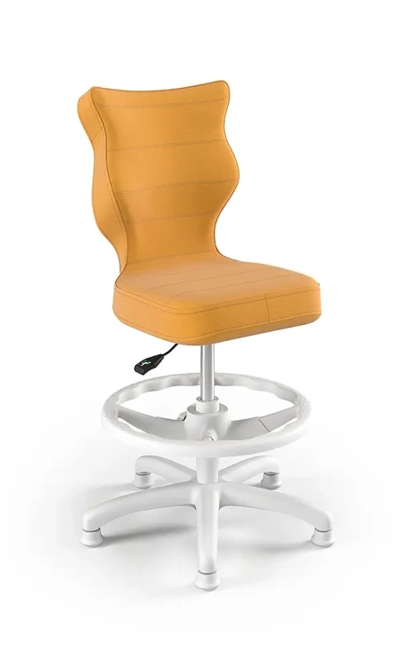 Krzesło dziecięce Petit z podnóżkiem wzrost 133-159 cm tkanina velvet podstawa biała VT35