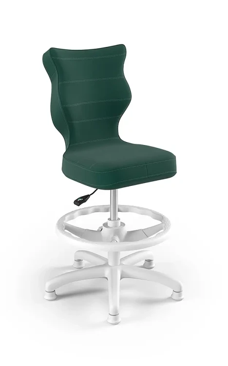 Krzesło dziecięce Petit z podnóżkiem wzrost 146 -176,5 cm velvet podstawa biała VT05