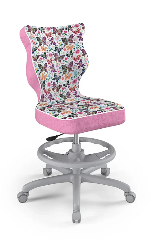 Krzesło dziecięce Petit z podnóżkiem wzrost 119 -142 cm Storia podstawa szara ST31