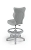 Krzesło dziecięce Petit z podnóżkiem wzrost 119-142 cm tkanina velvet podstawa szara VT03