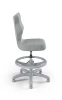 Krzesło dziecięce Petit z podnóżkiem wzrost 119-142 cm tkanina velvet podstawa szara VT03