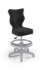 Krzesło dziecięce Petit z podnóżkiem wzrost 119-142 cm tkanina velvet podstawa szara VT17
