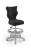 Krzesło dziecięce Petit z podnóżkiem wzrost 119-142 cm tkanina velvet podstawa szara VT17