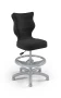 Krzesło dziecięce Petit z podnóżkiem wzrost 119-142 cm tkanina velvet podstawa szara VT17