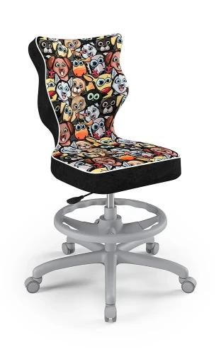 Krzesło dziecięce Petit z podnóżkiem wzrost 133 -159 cm Storia podstawa szara