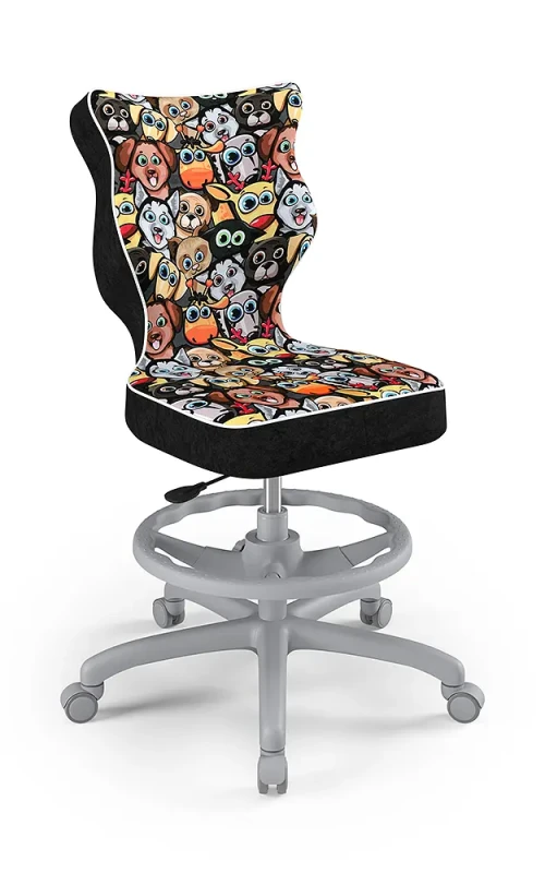 Krzesło dziecięce Petit z podnóżkiem wzrost 133 -159 cm Storia podstawa szara  ST28