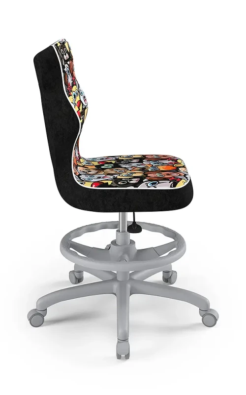 Krzesło dziecięce Petit z podnóżkiem wzrost 133 -159 cm Storia podstawa szara