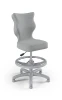 Krzesło dziecięce Petit z podnóżkiem wzrost 133-159 cm tkanina velvet podstawa szara VT03