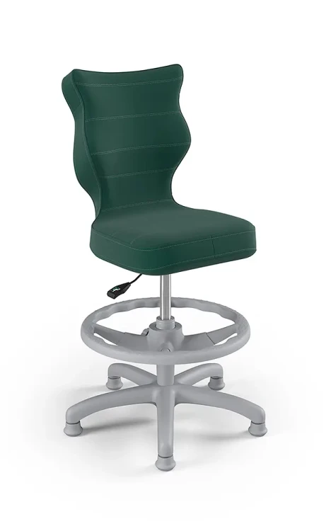 Krzesło dziecięce Petit z podnóżkiem wzrost 133-159 cm tkanina velvet podstawa szara VT05