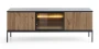 Szafka RTV SENTO z LED 154x56x39 cm czarny/dąb wotan